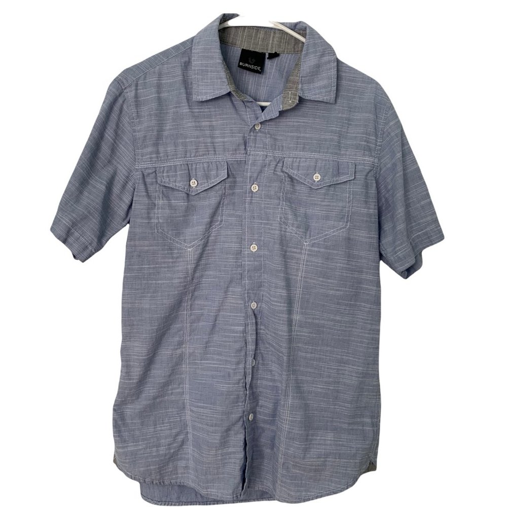 Burnside Blue Shortsleeve Button up Shirt Size M